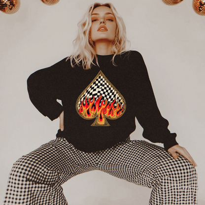 Flaming Spade Crewneck