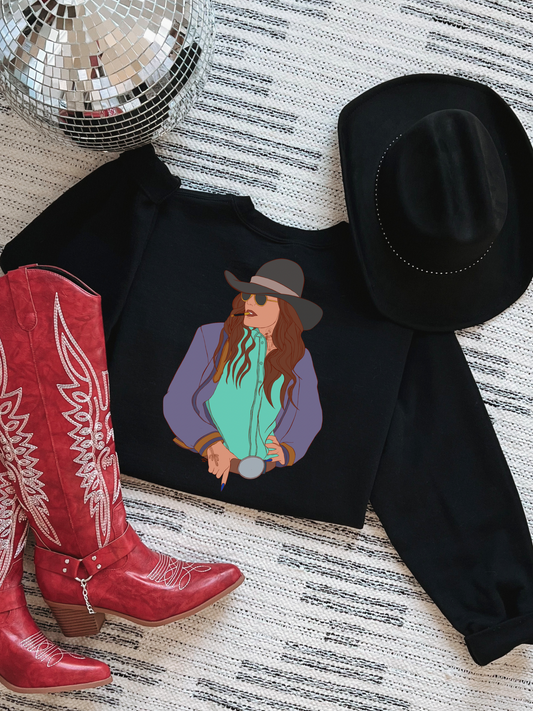 Brunette Cowpoke Crewneck