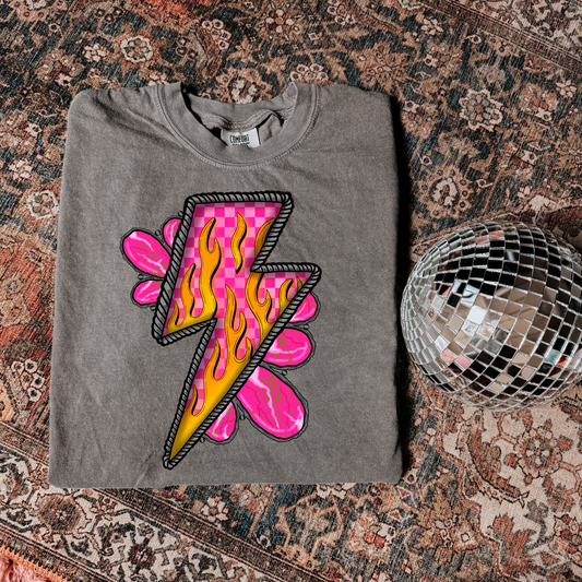 Pink Lightning CC Graphic Tee