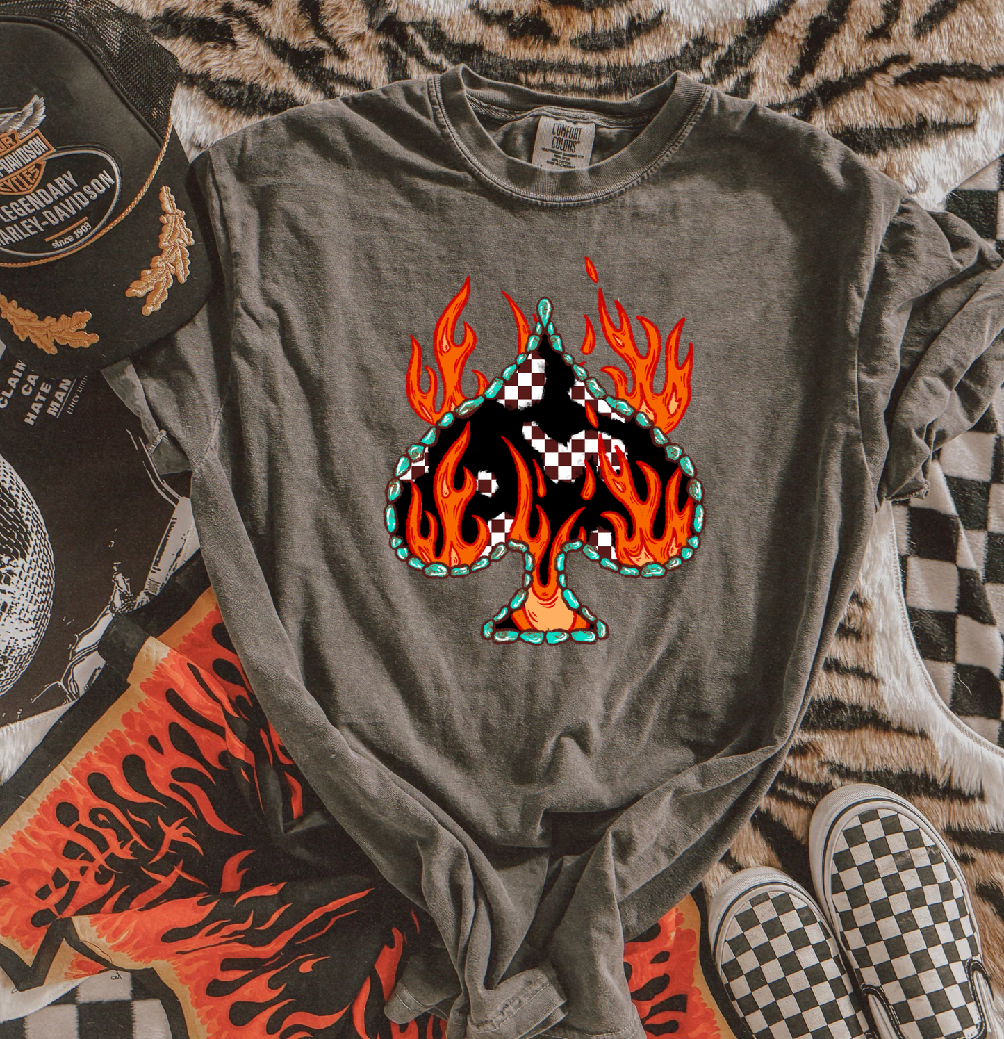 Flaming Spade HTV Transfer