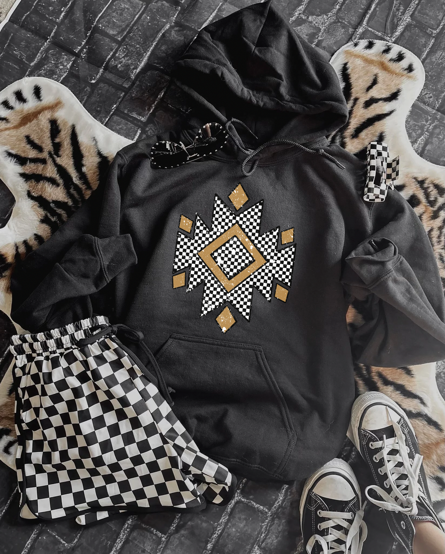Brown Aztec Hoodie
