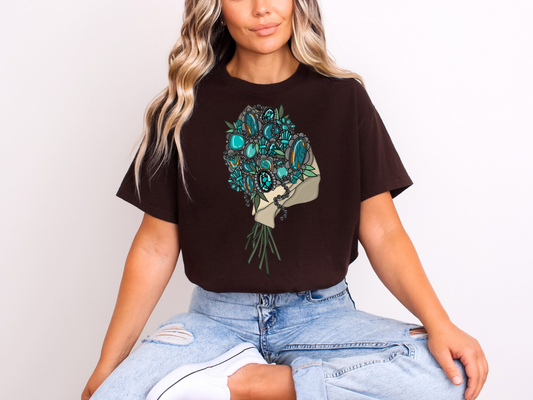 Turquoise Bouquet Graphic Tee