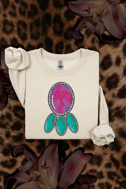 Pink Turquoise Sweatshirt