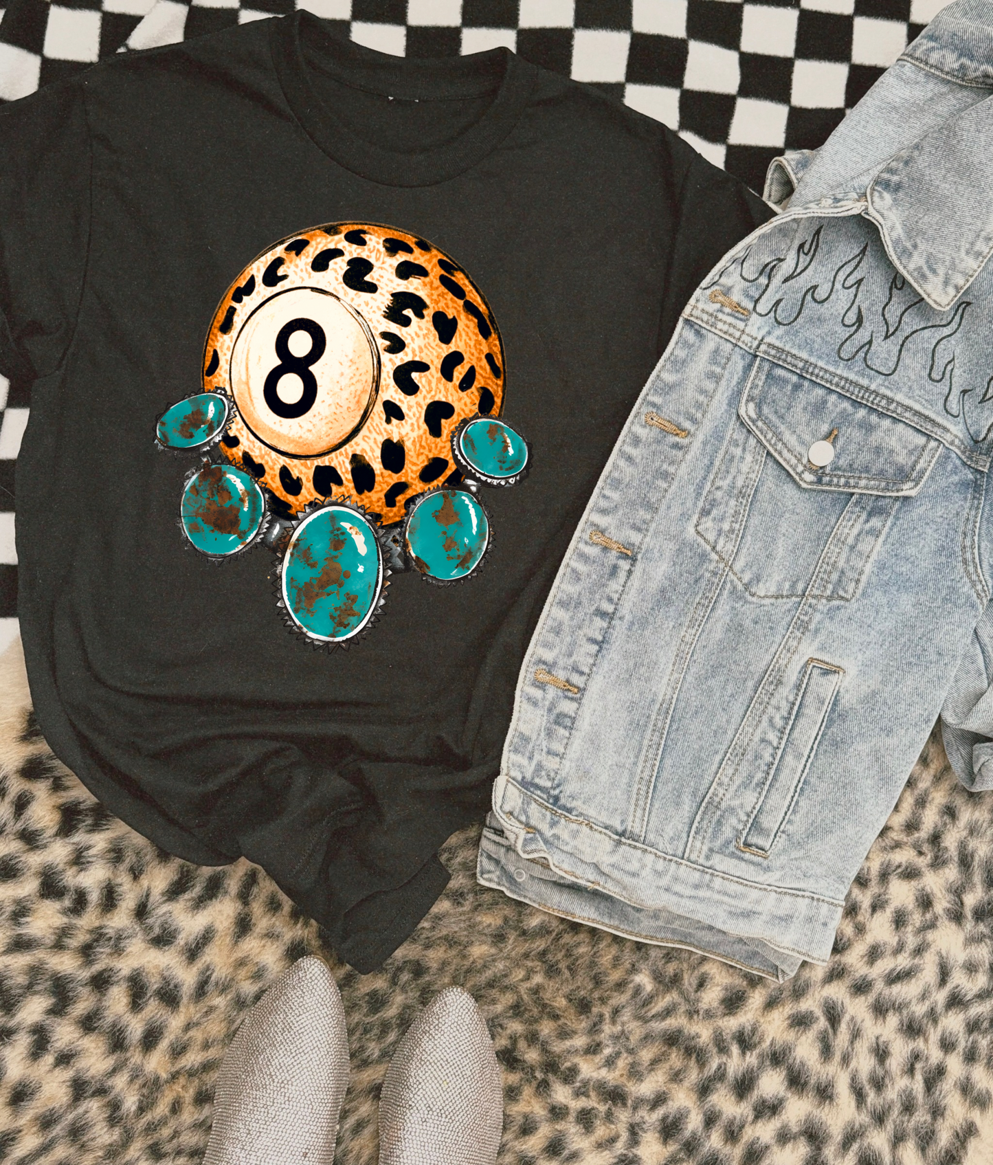 Leopard 8Ball Graphic Tee