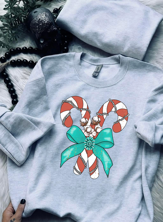 Western Candy Canes Crewneck