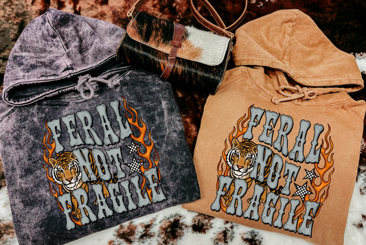 Feral Not Fragile Mineral Wash Hoodie