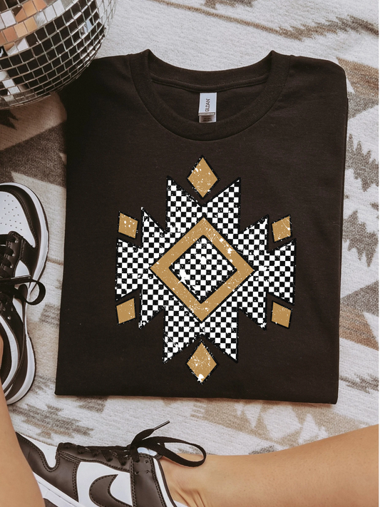 Brown Aztec Graphic Tee