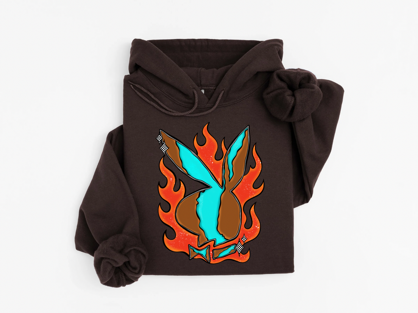 Turquoise & Flames Hoodie
