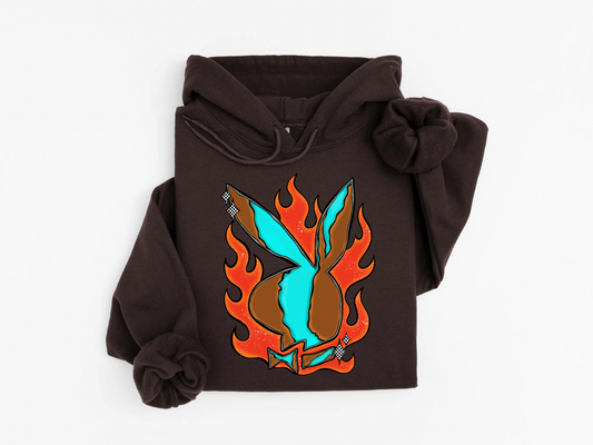 Turquoise & Flames Hoodie