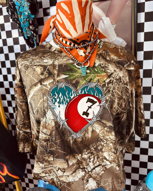 Barbed Wire Heart Camo Tee