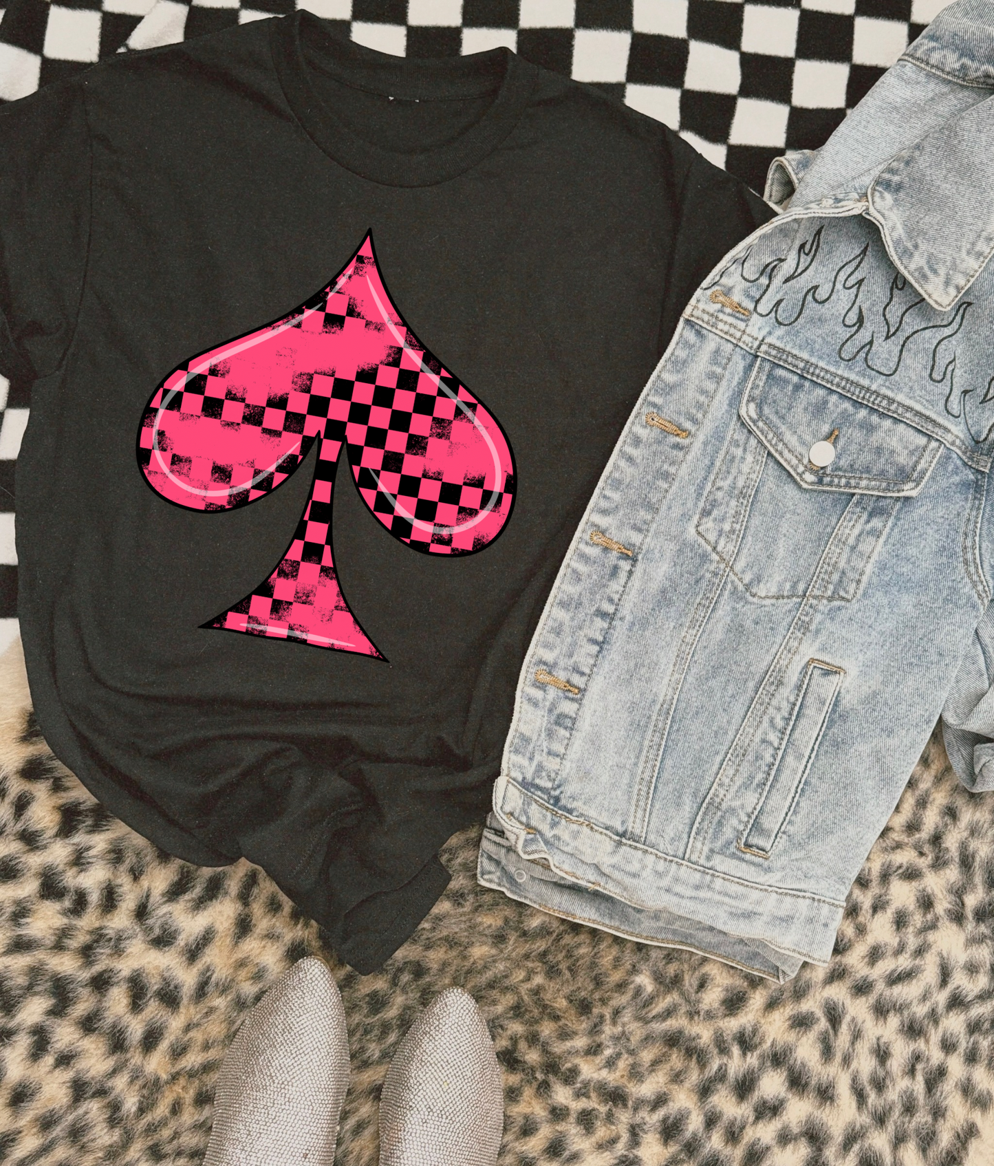 Neon Pink Spade Graphic Tee