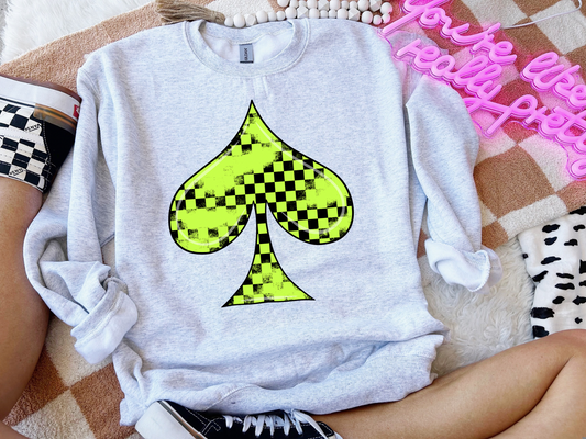 Neon Green Spade Crewneck