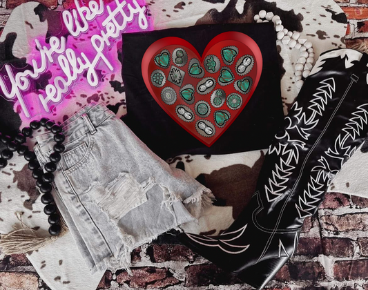 Turquoise Sweetheart Graphic Tee