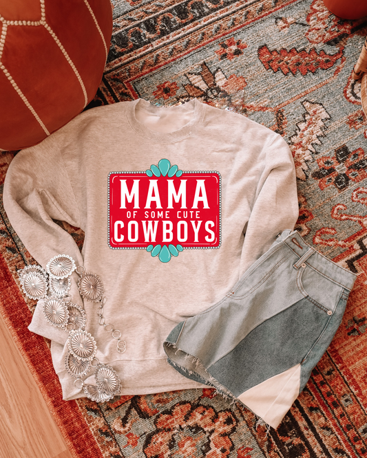 Mama Of Cute Cowboys Crewneck